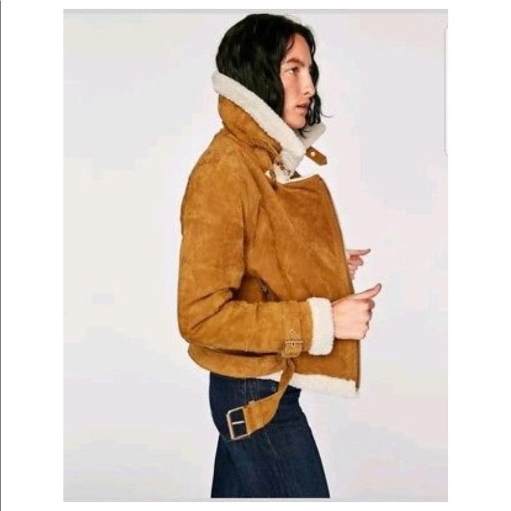 Zara Suede Aviator Jacket